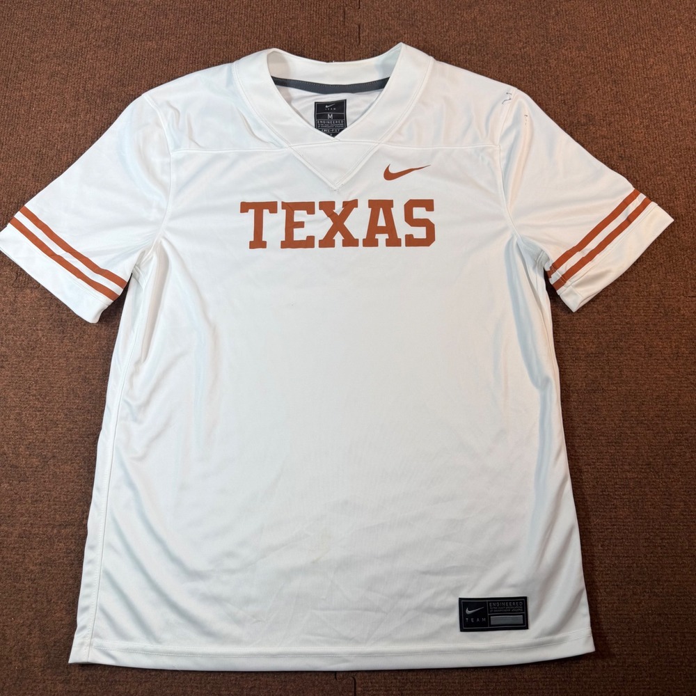 Nike Texas Longhorns Jersey Shirt Men Medium White Dri-FIT NCAA Football Fan Tee